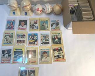 FHM125 - Mystery Lot Of Vintage Baseball Cards And Baseballs