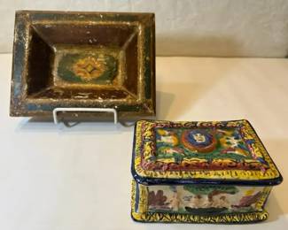 FHM180 - Italian Trinket Bowl And Ceramic Jewelry Box