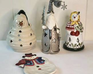 FHM255 - Festive Assorted Christmas Snowman & Santa Ceramic Décor Lot – Villeroy & Boch and More