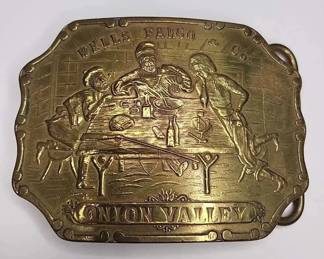 FHM264 - Vintage Wells Fargo & Co., Brass Belt Buckle - Tiffany Broadway New York Mark