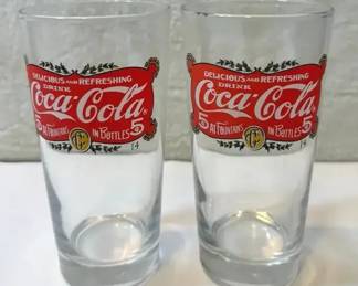 FHM203 - Pair Of Vintage Promotional Coca-Cola Glass Tumblers