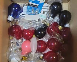 FHM087 - Light Bulb Assortment Red, Blue, Black, White, Simulated Flame, and More