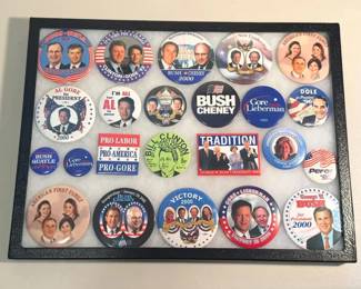 FHM010 - Vintage President Campaign Pin Set - Bush, Clinton, Gore & More