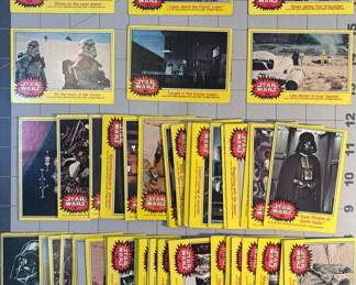FHM105 - Awesome Collection of 56 Vintage Star Wars Yellow Topps Trading Cards