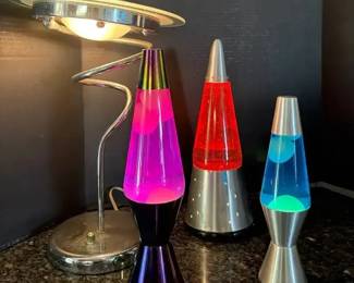 FHM017 - Two Contemporary Lava Lamp Vintage Lava Lamp And Lamp