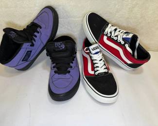 FHM248 - Gently Used Pairs of Vans Half Cab and Vans Low Top Skate Shoes