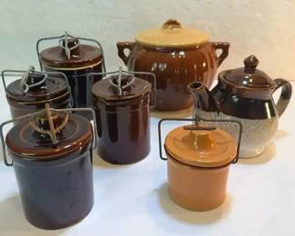 FHM071 - Vintage Ceramic Kitchen Crocks & Pots