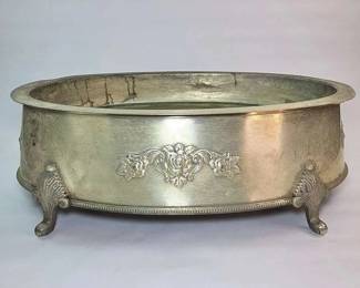 FHM128 - Large Elegant Vintage Silver Plated Footed Centerpiece Bowl / Compote