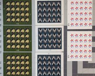 FHM261 - U.S. Mint Postage Stamp Lot – Tiffany Lamp, Navajo Jewelry & Patriotic Star Stamps