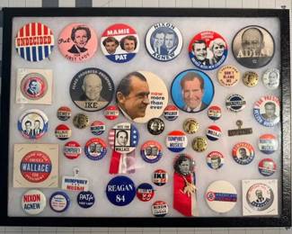 FHM001 - Historic US Election Memorabilia Button Collection - Nixon, Reagan, Ike, Wallace & More