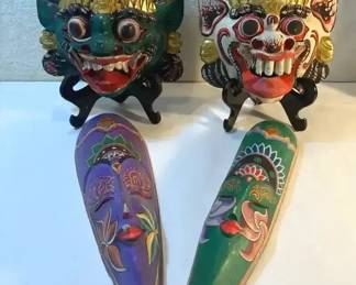 FHM065 - Four 1980’s Hand Crafted Bali Masks