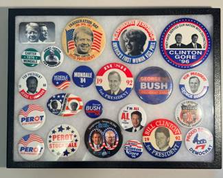 FHM008 - Vintage Presidential & Political Campaign Button Collection - Bush, Perot, Clinton & More