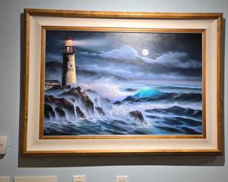 Painting by Robert Thomas - Renowned Hawaiian Artist (1948-2019) - 44" x 32"