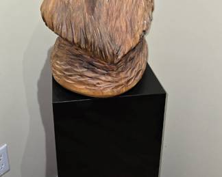 Hand Carved Wooden Eagle Face