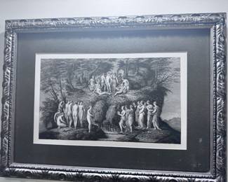 19th Century Gebbie Engraving of the Muses and the Perides