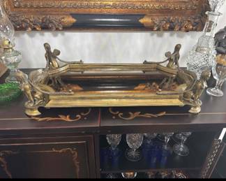 19th century style European mirrored plateau brass centerpiece.