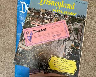 Vintage Disney Books and Admission Ticket