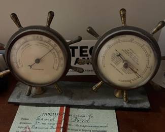 Heavy Brass Barometer Set