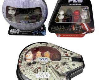 3049 - Lot of 3 Star Wars Collector Pez Tins NOS