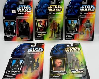 3037 - 5 Star Wars POTF Villian Action Figures Sealed 1