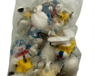 3839 - Sealed Lot of 6 Schleich Smurf Clown Keychains