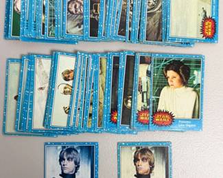 3590 - Star Wars 284 Trading Cards 1 Luke Blue Red Orange
