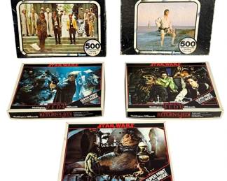 3155 - Lot of 5 Vintage Star Wars Puzzles