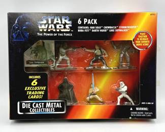 3058 - Star Wars POTF 6 Pack Die Cast Figures & Cards NOS