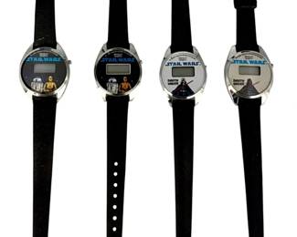 3149 - 4 Vintage Star Wars Digital Wristwatches Bradley