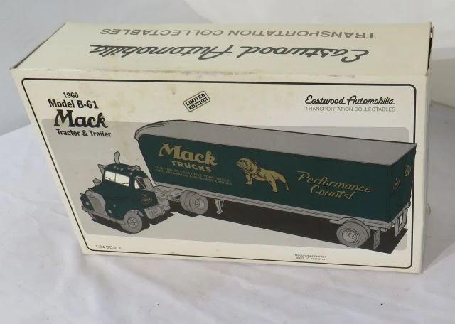 Vintage inventory die cast toys, truck memorabilia, hat pins, belt buckles