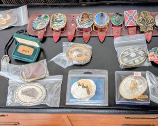 Belt buckle collection and bolo ties