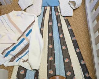 Handmade vintage prairie skirt, sweaters, boots 