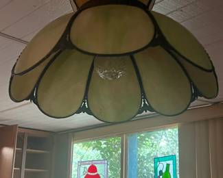 This is more green than the matching lights, it is glass.