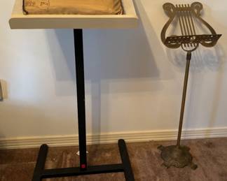 Music stands and sheet music