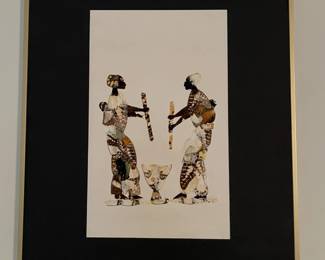 African mosaic artwork crafted from natural butterfly wings