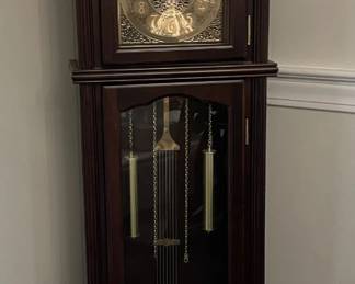 dark wood finish grandfather clock