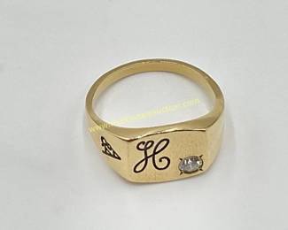 vintage 14K gold signet ring