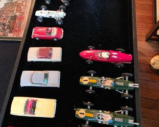 vintage slot HO slot cars, vintage 60's scale model racing cars