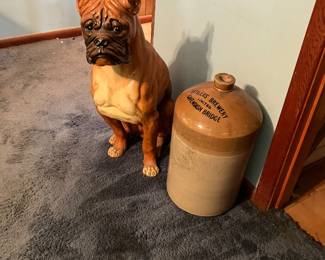 Huge Resin 1960’s Boxer and vintage Jug