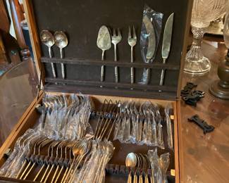 Vintage Brass & Bamboo Flatware