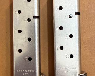 2 Chip McCormack .45 ACP single stack 8-round magazines @ $13 each