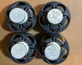 4 HKS #36 five-shot revolver speedloaders @ $7 each