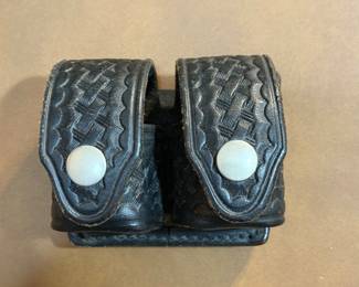 1 HKS Leather Basketweave Double Revolver Speedloader Case @ $26