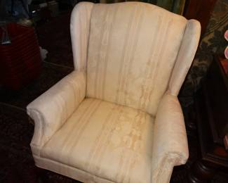 One of a Pair of Matching Small, Clean Wingback Chairs