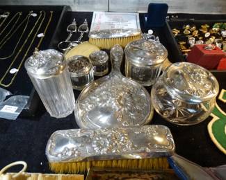 10 Pc Matching Victorian Dresser Set w/ Sterling Mounts (1/2 of Retail)