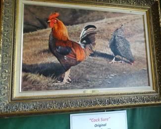 Wonderful Oil on Canvas "Cock Sure" by Ft. Worth Artist Jack Bryant