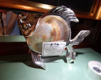 A "Real" Shell Fish w/ Silver Metal Mounts
