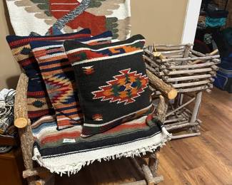 Southwest decor and log chair