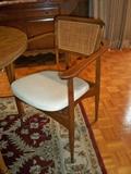 one of 3 mid century danish modern style side chairs