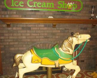 Cast Aluminum Carousel Horse on Coca-Cola Base